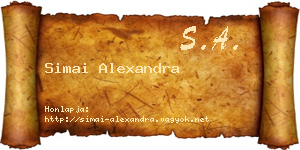 Simai Alexandra névjegykártya